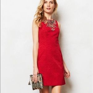 Anthropologie Moulinette Soeurs Red Cocktail Dress